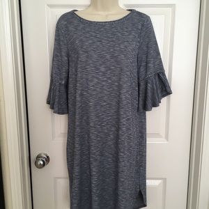 MAX STUDIO SHIRT DRESS W/ PLEATED SHORT SLEEVES